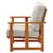 Beige Eucalyptus Grandis Wood Cushioned Club Chair